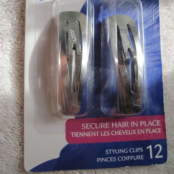 12 Goody Basic Plain Silver Metal So Secure Snap Hair Styling Clips Stamped Name - Picture 1 of 8